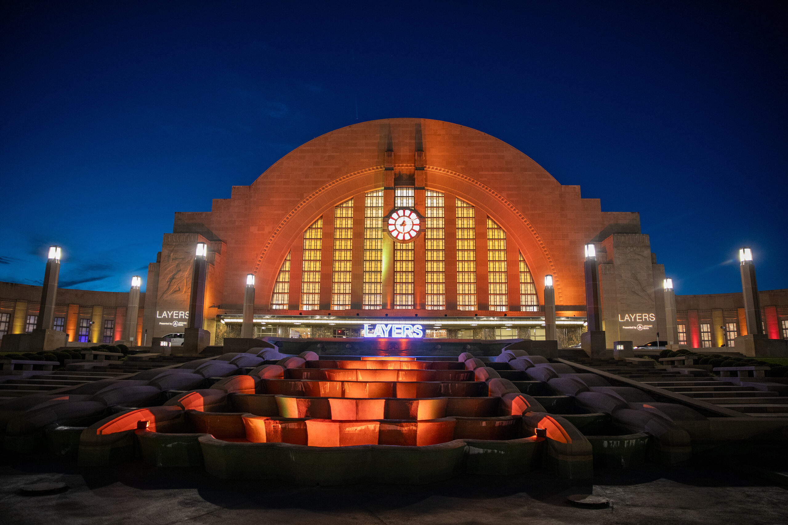 Layers Image of Union Terminal exterior decorated for Layers
